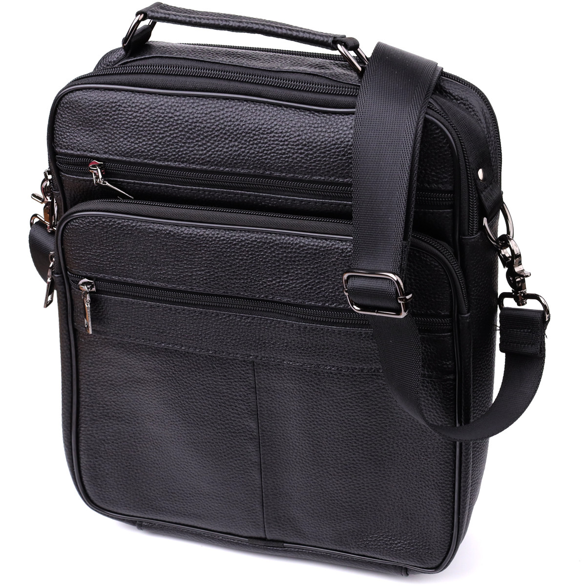 Сумка чоловіча з ручкою для перенесення в руці з натуральної шкіри Vintage 23029 Чорний, фото 1