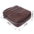 Сумка чоловіча з ручкою для перенесення в руці з натуральної шкіри Vintage 23030 Коричневий, фото 3