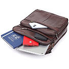 Сумка чоловіча з ручкою для перенесення в руці з натуральної шкіри Vintage 23030 Коричневий, фото 8