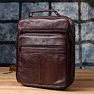 Сумка чоловіча з ручкою для перенесення в руці з натуральної шкіри Vintage 23030 Коричневий, фото 9