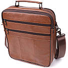 Сумка чоловіча з ручкою для перенесення в руці з натуральної шкіри Vintage 23031 Світло-коричневий, фото 2