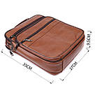 Сумка чоловіча з ручкою для перенесення в руці з натуральної шкіри Vintage 23031 Світло-коричневий, фото 3