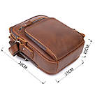 Чоловіча ділова сумка з ручкою для перенесення в руці з натуральної шкіри Vintage 23033 Коричневий, фото 3