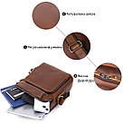 Чоловіча ділова сумка з ручкою для перенесення в руці з натуральної шкіри Vintage 23033 Коричневий, фото 4