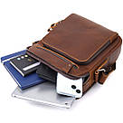 Чоловіча ділова сумка з ручкою для перенесення в руці з натуральної шкіри Vintage 23033 Коричневий, фото 8