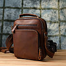 Чоловіча ділова сумка з ручкою для перенесення в руці з натуральної шкіри Vintage 23033 Коричневий, фото 9