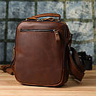 Чоловіча ділова сумка з ручкою для перенесення в руці з натуральної шкіри Vintage 23033 Коричневий, фото 10