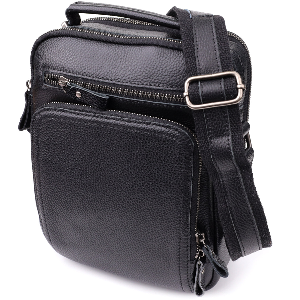 Ділова чоловіча сумка з ручкою для перенесення в руці з натуральної шкіри Vintage 23034 Чорний, фото 1