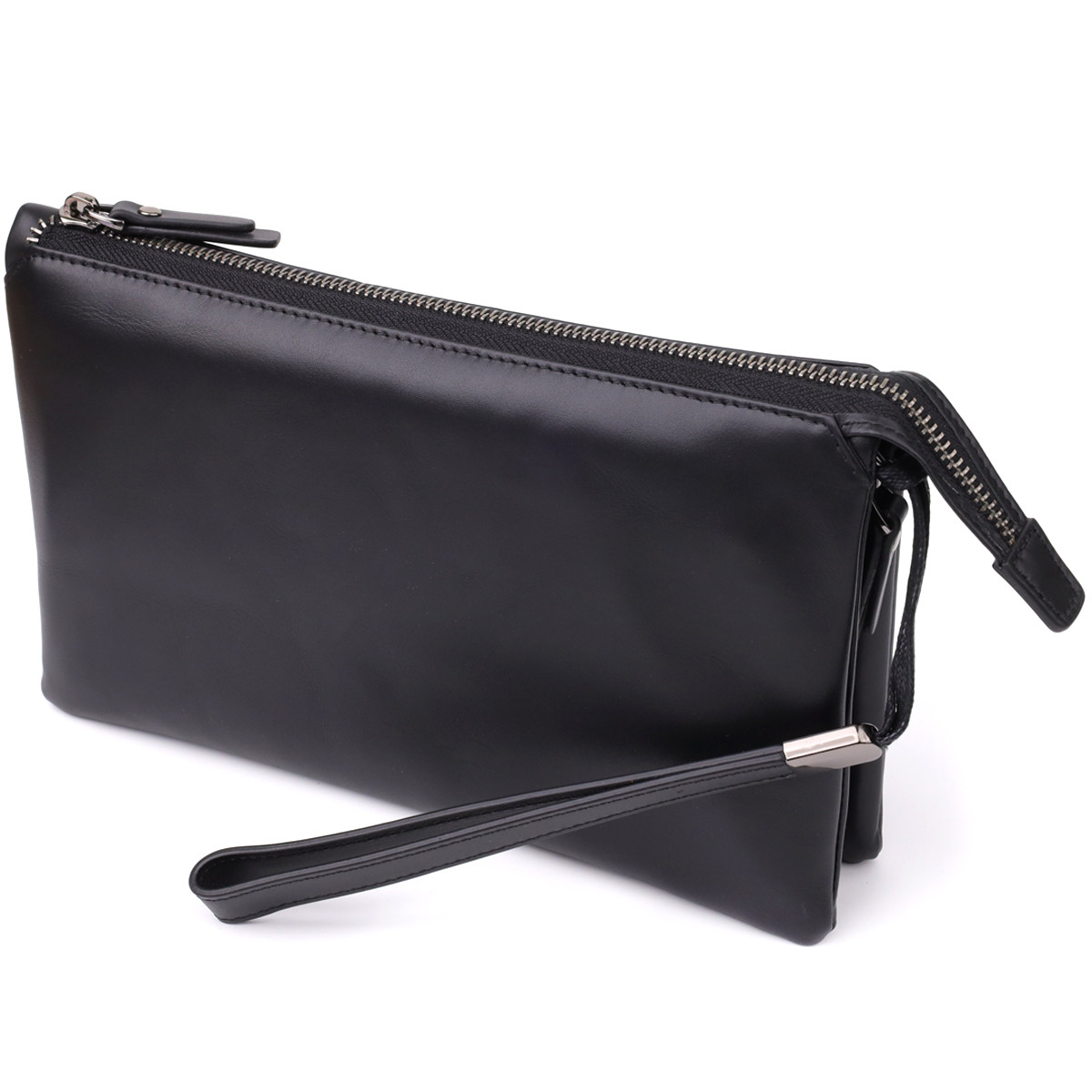 Чоловічий клатч із натуральної шкіри Vintage 23035 Чорний, фото 1