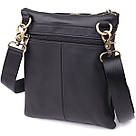 Повсякденна чоловіча сумка з натуральної шкіри Vintage 23037 Чорний, фото 2