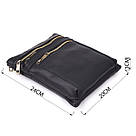 Повсякденна чоловіча сумка з натуральної шкіри Vintage 23037 Чорний, фото 3