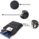 Повсякденна чоловіча сумка з натуральної шкіри Vintage 23037 Чорний, фото 4