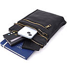 Повсякденна чоловіча сумка з натуральної шкіри Vintage 23037 Чорний, фото 8