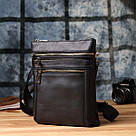 Повсякденна чоловіча сумка з натуральної шкіри Vintage 23037 Чорний, фото 9