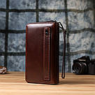 Чоловічий клатч із натуральної шкіри Vintage 23064 Коричневий, фото 10