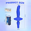Подвійний вібратор з анальним стоппером Chisa Kissen Ritter синій, фото 9