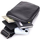 Сумка-слінг для чоловіків з натуральної шкіри Vintage 22955 Чорний, фото 8