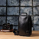 Сумка-слінг для чоловіків з натуральної шкіри Vintage 22955 Чорний, фото 10