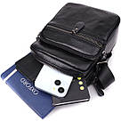 Чоловічі сумки на плече з натуральної шкіри Vintage 23020 Чорний, фото 8