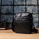 Чоловічі сумки на плече з натуральної шкіри Vintage 23020 Чорний, фото 9