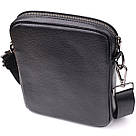 Компактна чоловіча сумка на плече з натуральної шкіри Vintage 23021 Чорний, фото 2