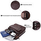 Чоловіча сумка з ручкою для перенесення в руці з натуральної шкіри Vintage 23024 Коричневий, фото 4