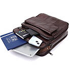 Чоловіча сумка з ручкою для перенесення в руці з натуральної шкіри Vintage 23024 Коричневий, фото 10