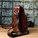 Чоловіча сумка через плече з натуральної шкіри Vintage 23049 Рудий, фото 10