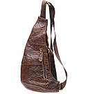 Сумка для чоловіків з великою кількістю кишень із натуральної шкіри Vintage 22956 Коричневий, фото 2