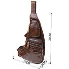 Сумка для чоловіків з великою кількістю кишень із натуральної шкіри Vintage 22956 Коричневий, фото 3