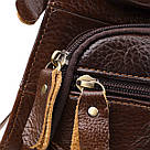 Сумка для чоловіків з великою кількістю кишень із натуральної шкіри Vintage 22956 Коричневий, фото 5