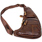 Сумка для чоловіків з великою кількістю кишень із натуральної шкіри Vintage 22956 Коричневий, фото 6