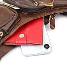 Сумка для чоловіків з великою кількістю кишень із натуральної шкіри Vintage 22956 Коричневий, фото 7