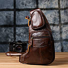 Сумка для чоловіків з великою кількістю кишень із натуральної шкіри Vintage 22956 Коричневий, фото 9