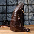 Сумка для чоловіків з великою кількістю кишень із натуральної шкіри Vintage 22956 Коричневий, фото 10
