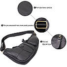 Сумка для чоловіків з великою кількістю кишень із натуральної шкіри Vintage 22957 Чорний, фото 4