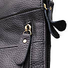 Сумка для чоловіків з великою кількістю кишень із натуральної шкіри Vintage 22957 Чорний, фото 5