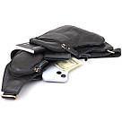 Сумка для чоловіків з великою кількістю кишень із натуральної шкіри Vintage 22957 Чорний, фото 7