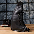 Сумка для чоловіків з великою кількістю кишень із натуральної шкіри Vintage 22957 Чорний, фото 10