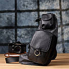 Сумка через плече з натуральної шкіри Vintage 22958 Чорний, фото 9