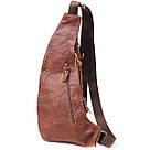 Чоловіча сумка з великою кількістю кишень із натуральної шкіри Vintage 22963 Коричневий, фото 2