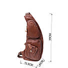 Чоловіча сумка з великою кількістю кишень із натуральної шкіри Vintage 22963 Коричневий, фото 3