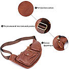 Чоловіча сумка з великою кількістю кишень із натуральної шкіри Vintage 22963 Коричневий, фото 4