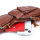 Чоловіча сумка з великою кількістю кишень із натуральної шкіри Vintage 22963 Коричневий, фото 6