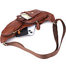 Чоловіча сумка з великою кількістю кишень із натуральної шкіри Vintage 22963 Коричневий, фото 8