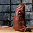 Чоловіча сумка з великою кількістю кишень із натуральної шкіри Vintage 22963 Коричневий, фото 10