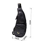 Чоловіча сумка через плече із зернистої натуральної шкіри Vintage 22964 Чорний, фото 3