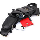 Чоловіча сумка через плече із зернистої натуральної шкіри Vintage 22964 Чорний, фото 8