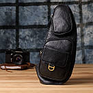 Чоловіча сумка через плече із зернистої натуральної шкіри Vintage 22964 Чорний, фото 9