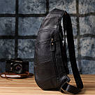 Чоловіча сумка через плече із зернистої натуральної шкіри Vintage 22964 Чорний, фото 10